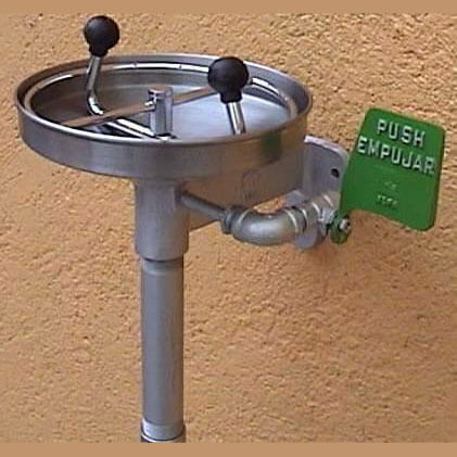 Lavaojos de Emergencia de Pared con Rociador Facial
